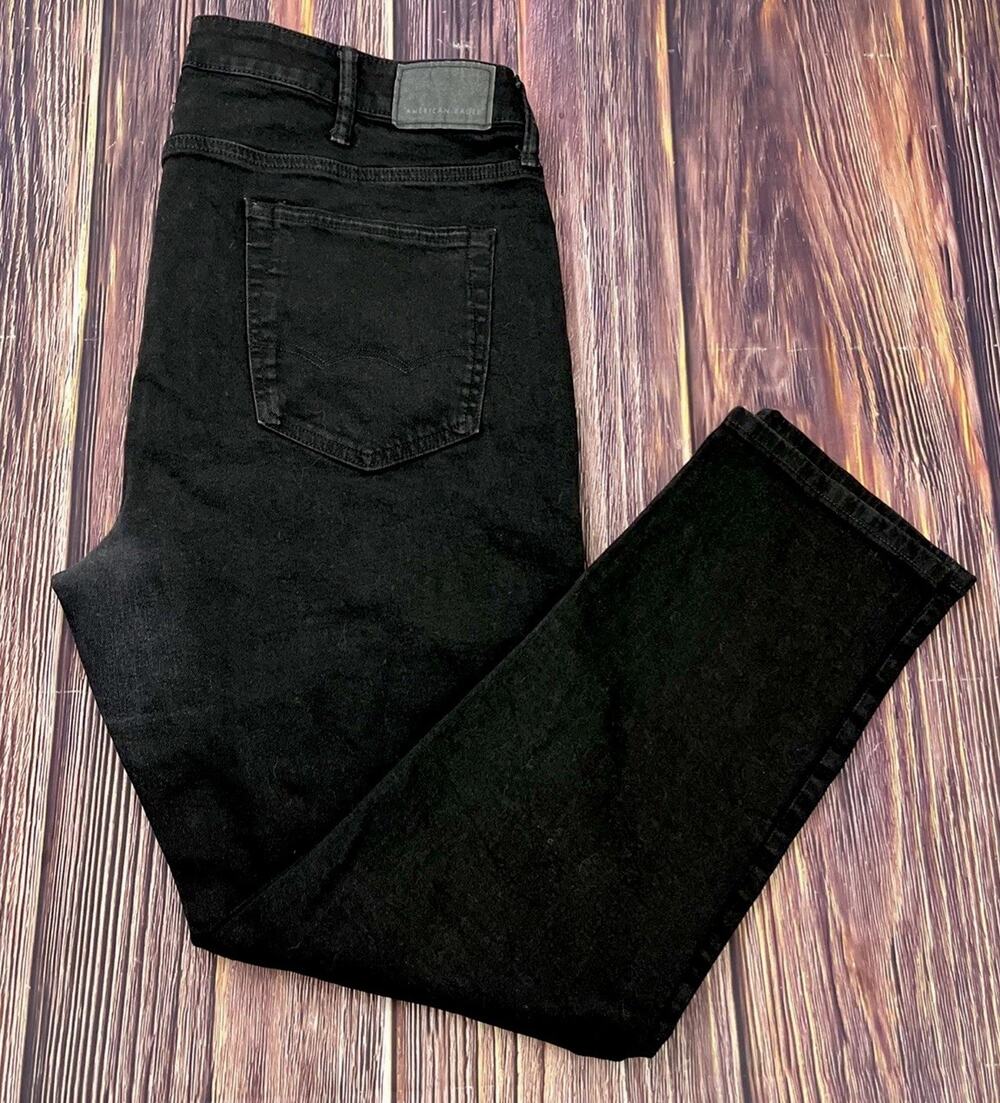 American Eagle Athletic Skinny Airflex+ Black Jeans Mens 40x30 (Actual 40x30)